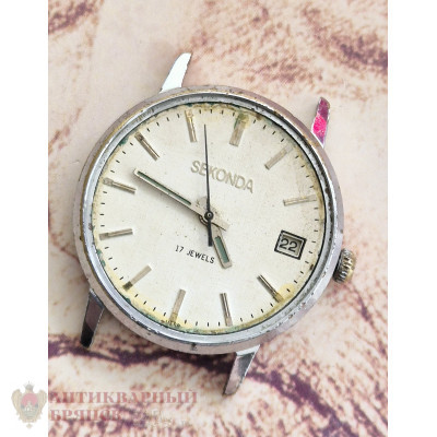 Часы наручные механические Sekonda , "Полет" , с одинарным календарем , 2614,2Н / 75 мод